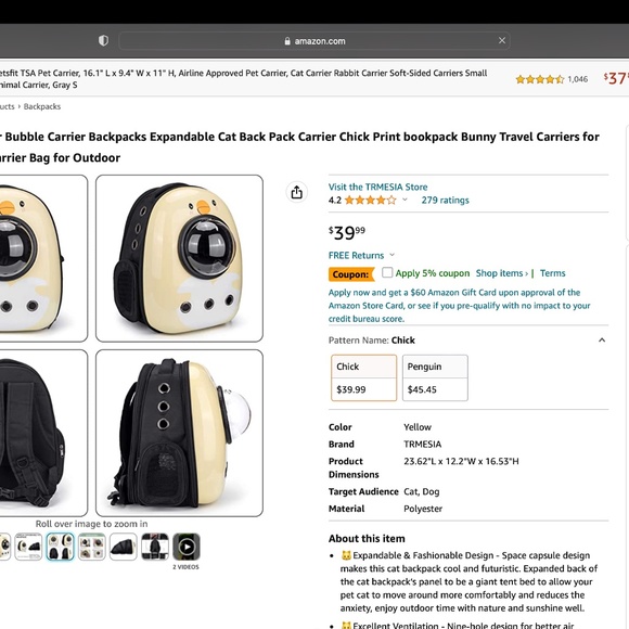 Travel Cat Backpack! - Picture 10 of 10